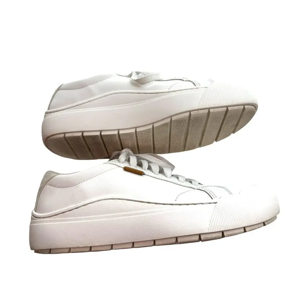 Dr Scholls Time Off White Platform Sneakers 8.5 M Lace Up Walking Shoes